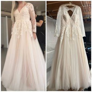 ✧ NWT! Blush Colored A-Line Wedding Dress ✧